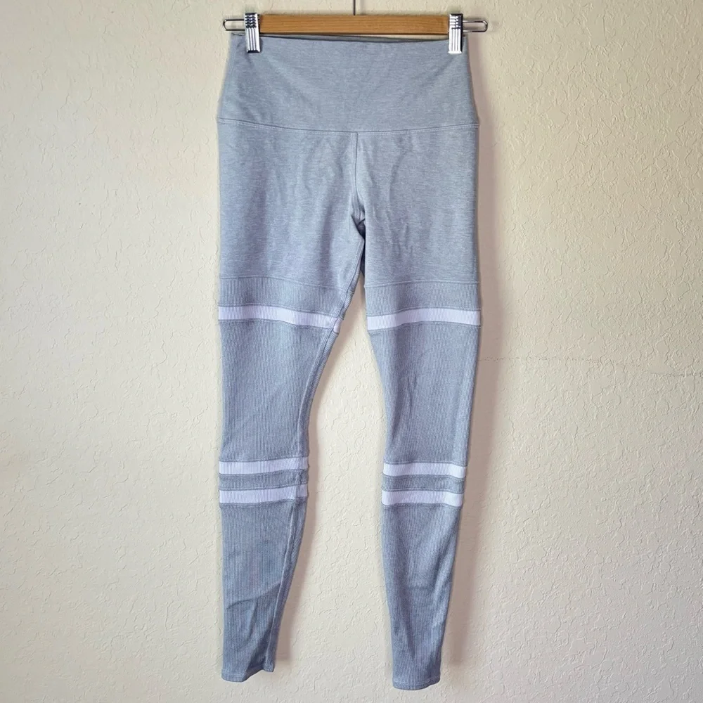 ALO Yoga | Women's Gray White Legit Legging Size XS Pilates Barre Yoga Workout